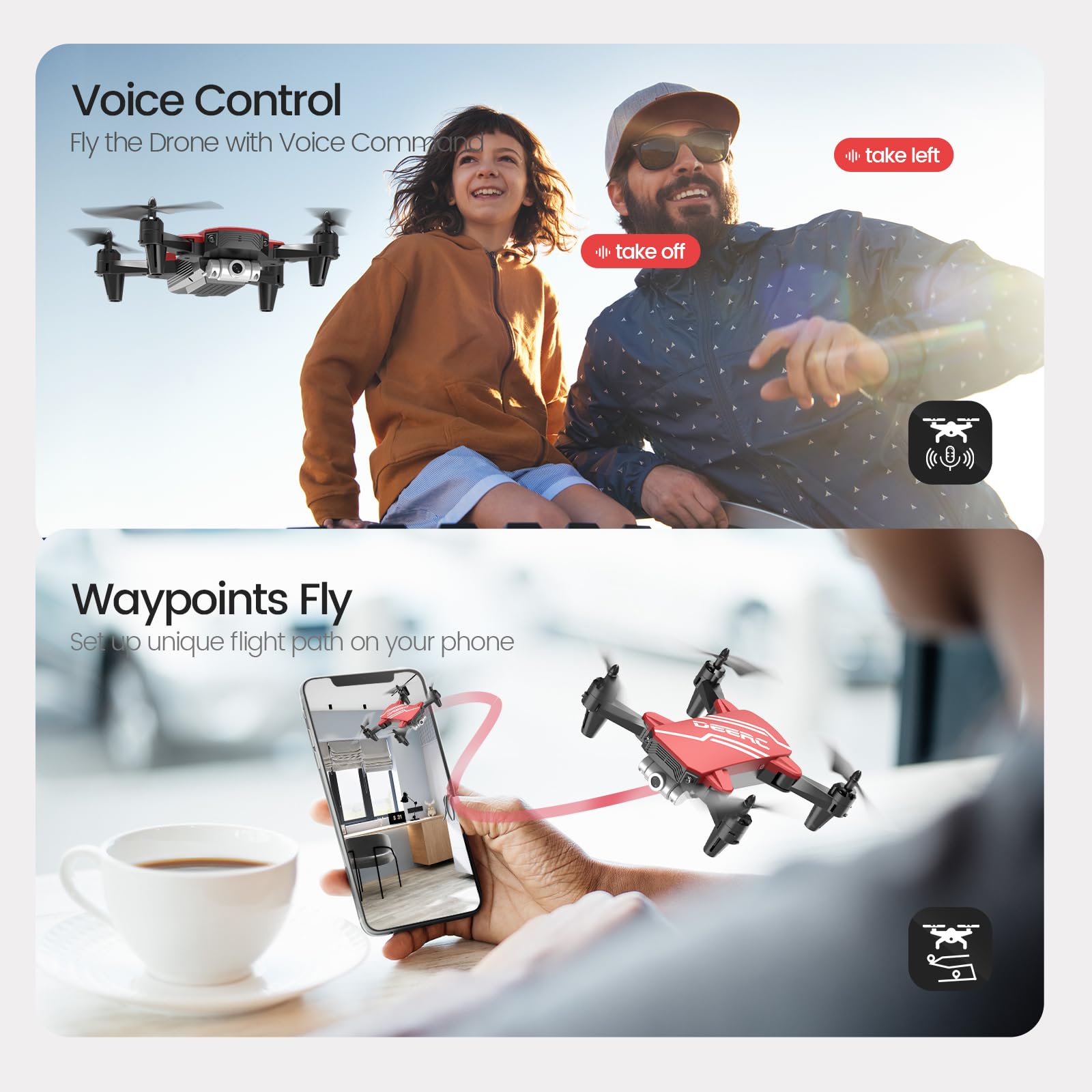 Foto 4 pulgar | Drone Deerc D20 Mini Para Niños Con Cámara 720p Hd Fpv Y 2 Baterías - Venta Internacional.