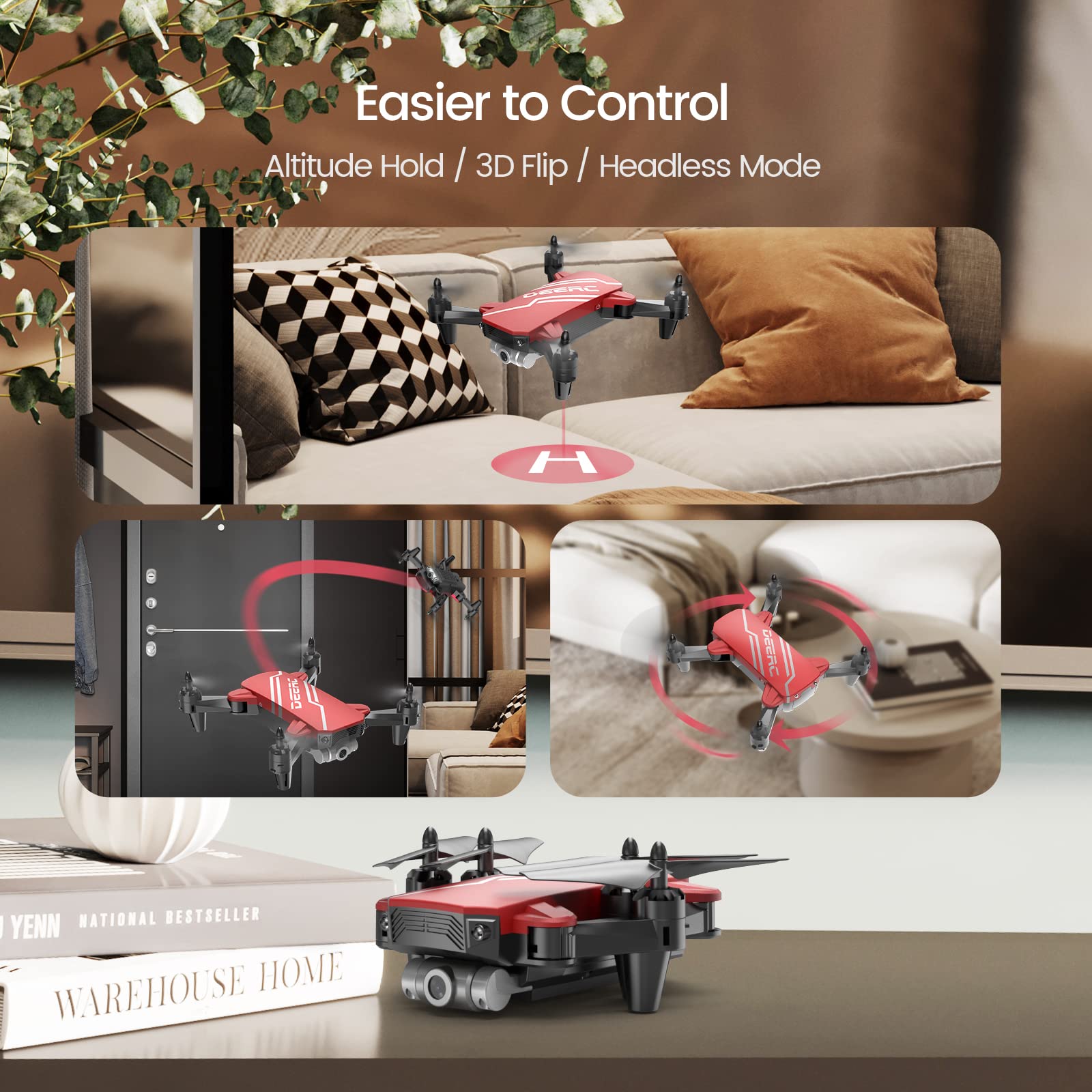 Foto 5 pulgar | Drone Deerc D20 Mini Para Niños Con Cámara 720p Hd Fpv Y 2 Baterías - Venta Internacional.