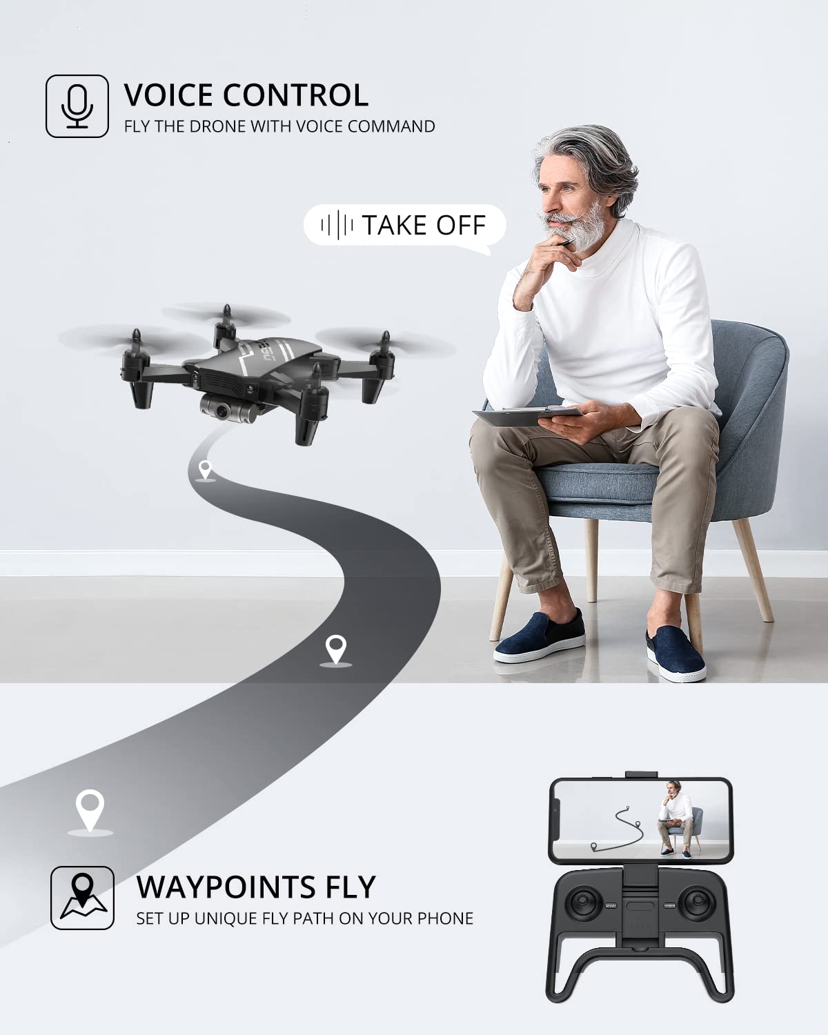 Foto 4 pulgar | Drone Deerc D20 Mini Para Niños Con Cámara 720p Hd Fpv Y 2 Baterías - Venta Internacional.