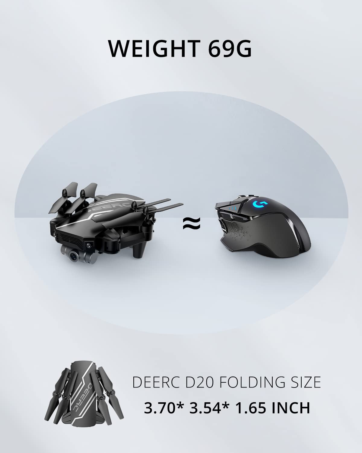 Foto 7 pulgar | Drone Deerc D20 Mini Para Niños Con Cámara 720p Hd Fpv Y 2 Baterías - Venta Internacional.