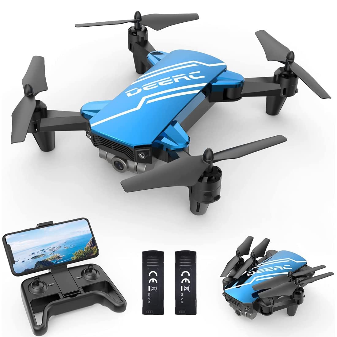 Foto 2 pulgar | Drone Deerc D20 Mini Con Cámara 720p Hd Para Niños Azul - Venta Internacional.