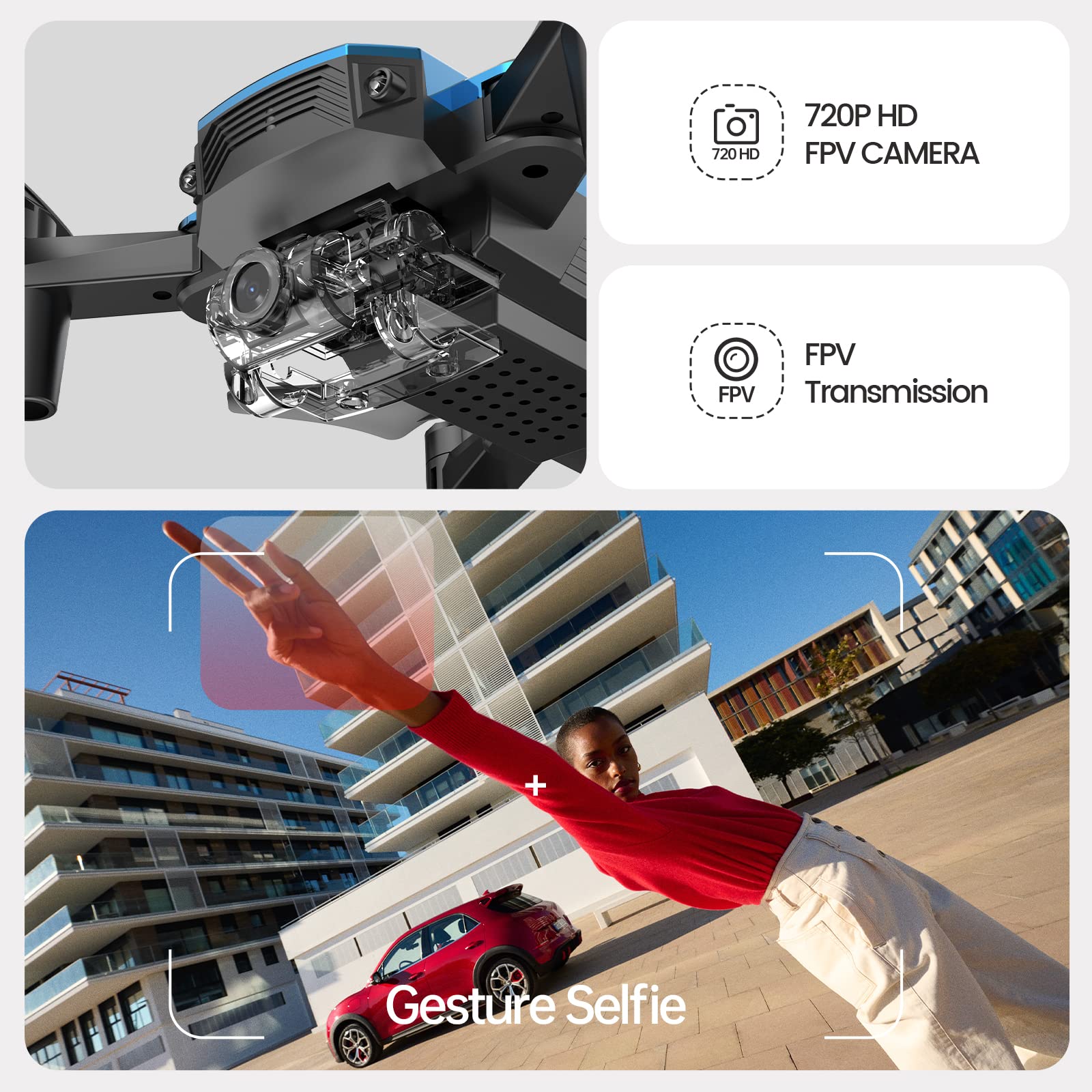 Foto 3 pulgar | Drone Deerc D20 Mini Con Cámara 720p Hd Para Niños Azul - Venta Internacional.