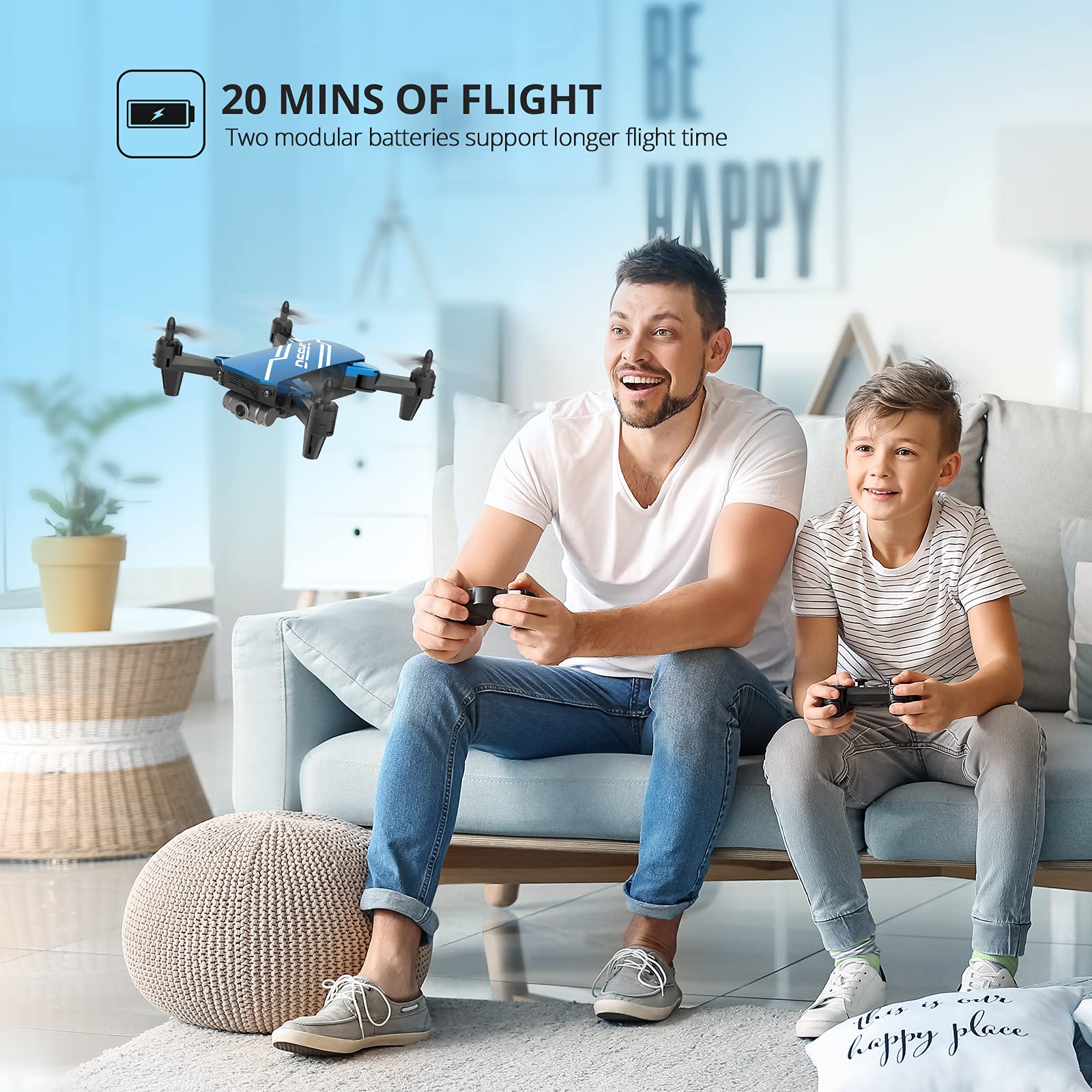 Foto 8 pulgar | Drone Deerc D20 Mini Con Cámara 720p Hd Para Niños Azul - Venta Internacional.