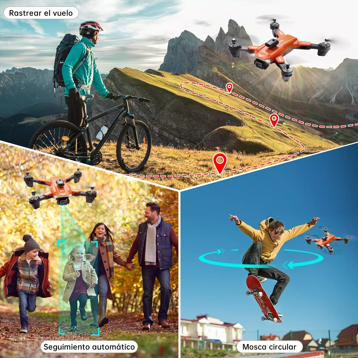 Foto 4 pulgar | Language Dron Con Cámara 8k Giro 360 Doblar 3 Batería Eo Safe Imports Esi-12922-1 Multicolor