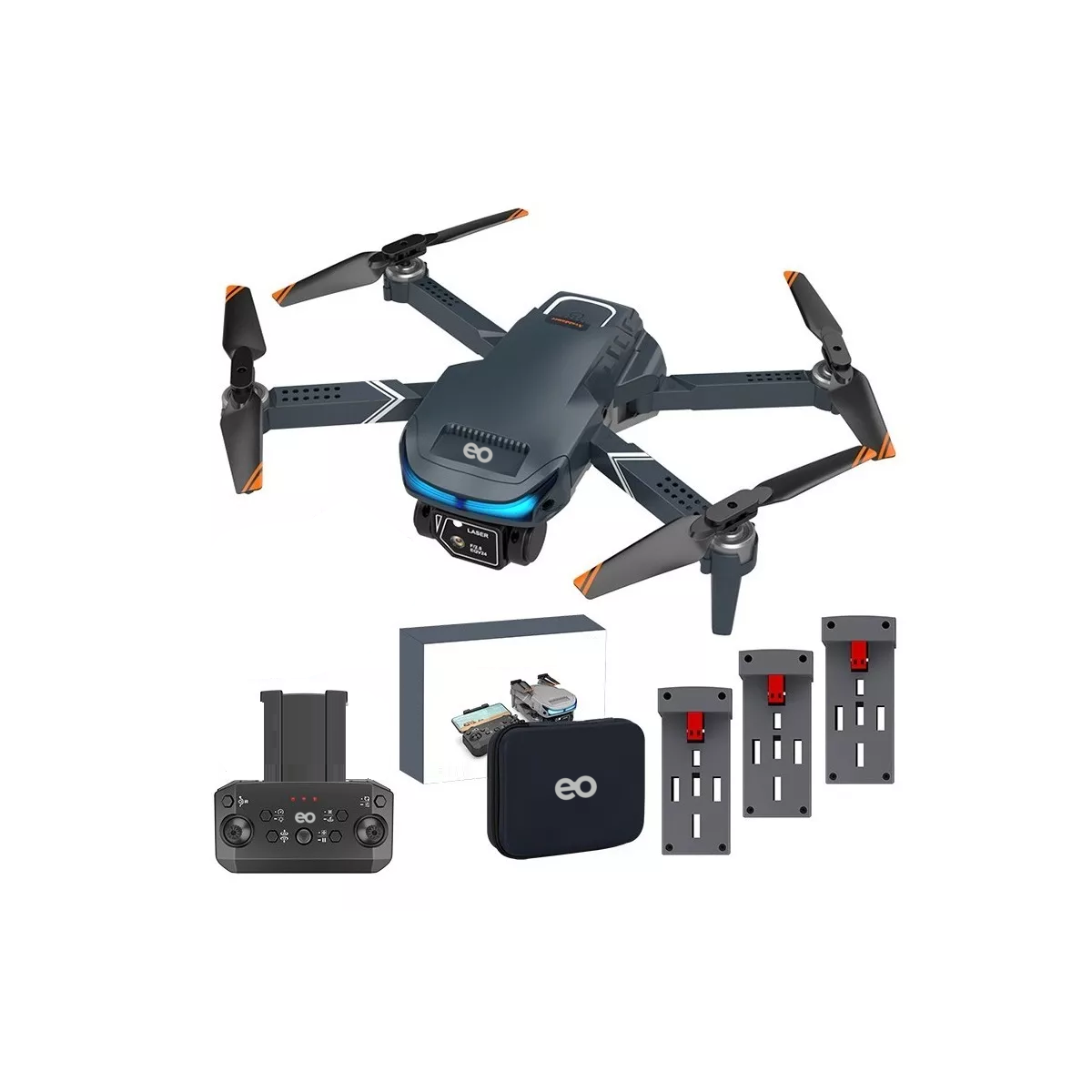 Dron Cuadricóptero A Control Remoto C/cámara 4k Hd Eo Safe Import Esi-3705-1 Gris