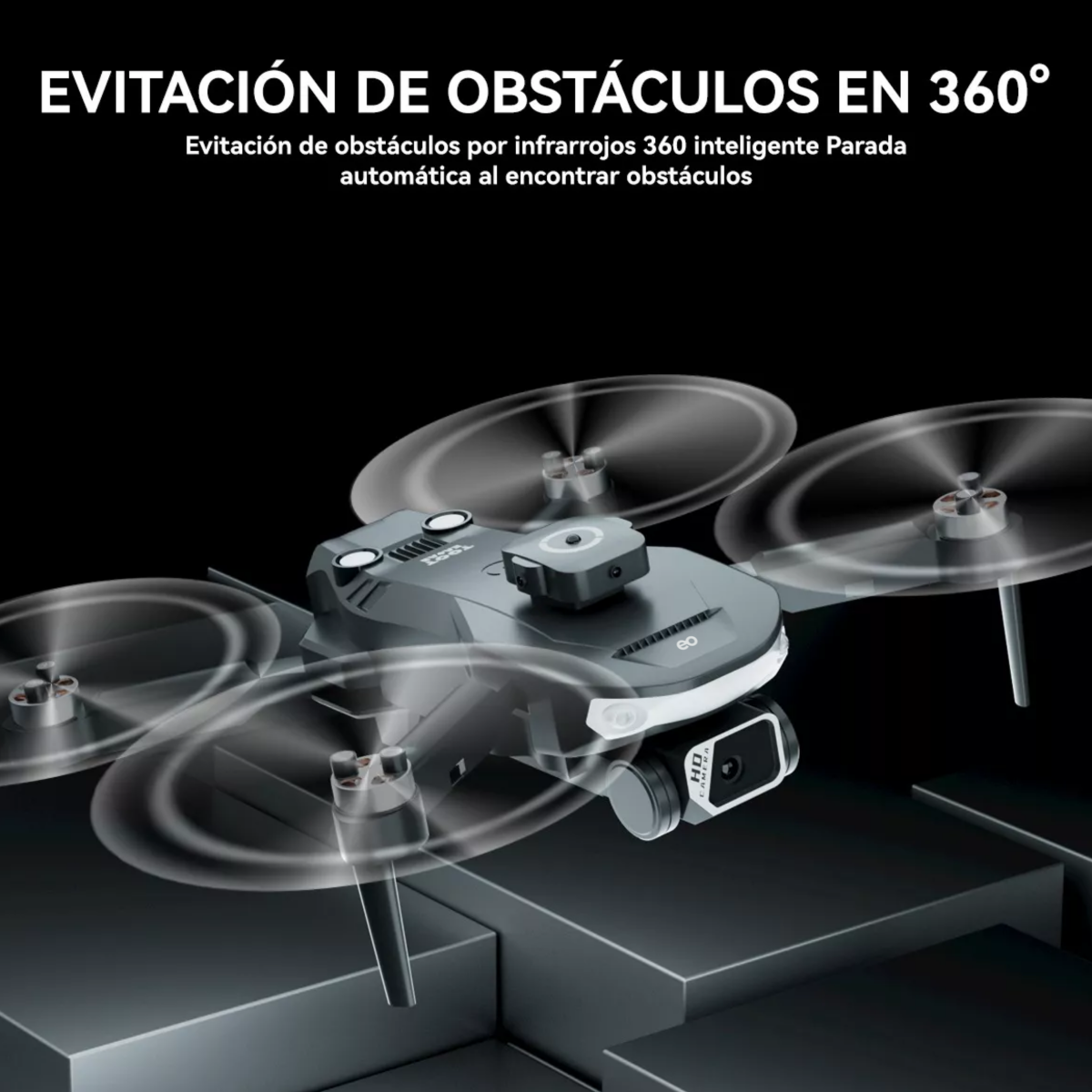 Foto 3 | Drone Wifi Plegable Cámara Doble 3 Baterías Eo Safe Imports Esi-12920-1 Gris