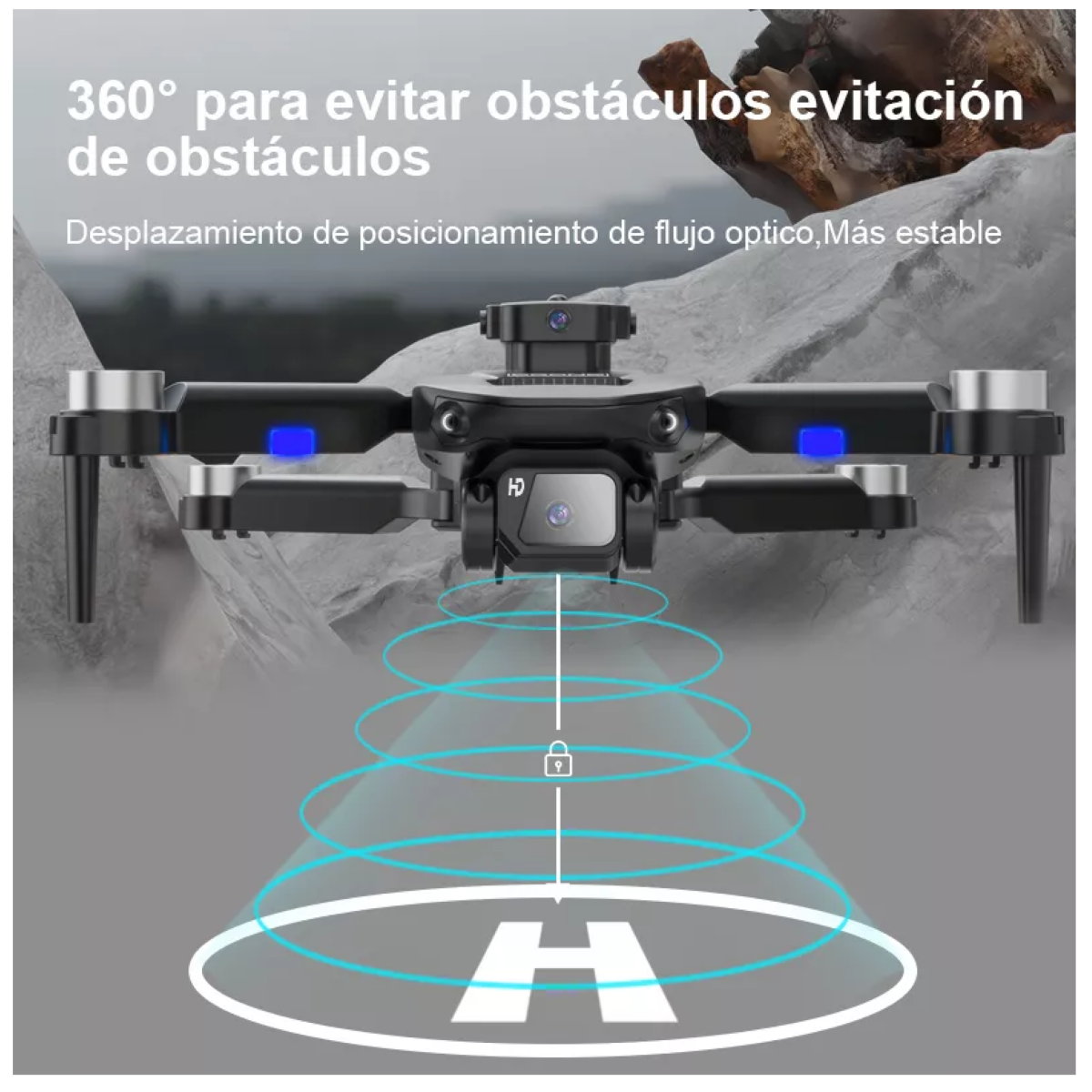 Foto 3 | Drone Sin Escobillas Con 4k Cámara Dual 2baterías Eo Safe Imports Esi-12919-1 Gris