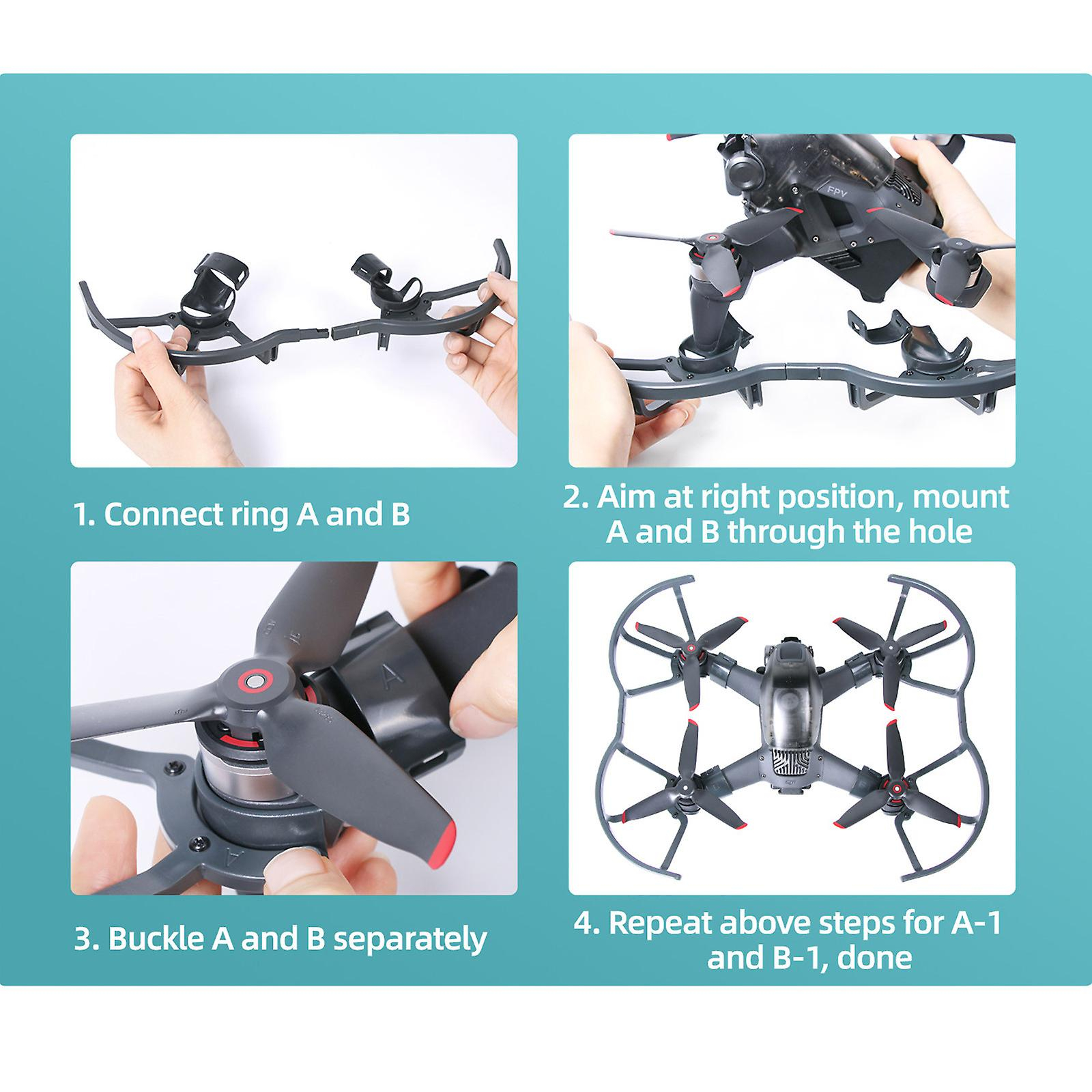 Foto 6 pulgar | Set De Protección De Hélice Para Dji Fpv Drone Huoguo Totally Enclose - Venta Internacional.