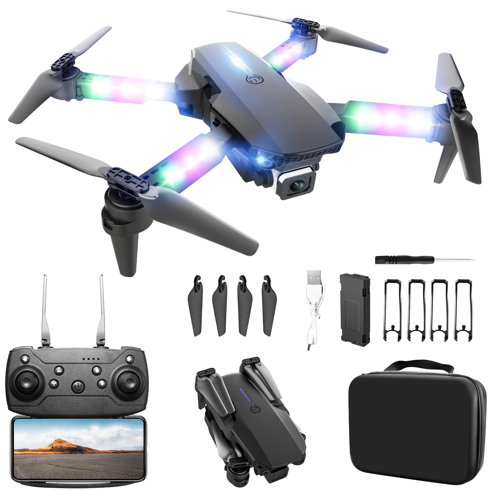 Drone Bezgar Mini Con Cámara 1080p Hd Fpv Led Plegable Negro - Venta Internacional.