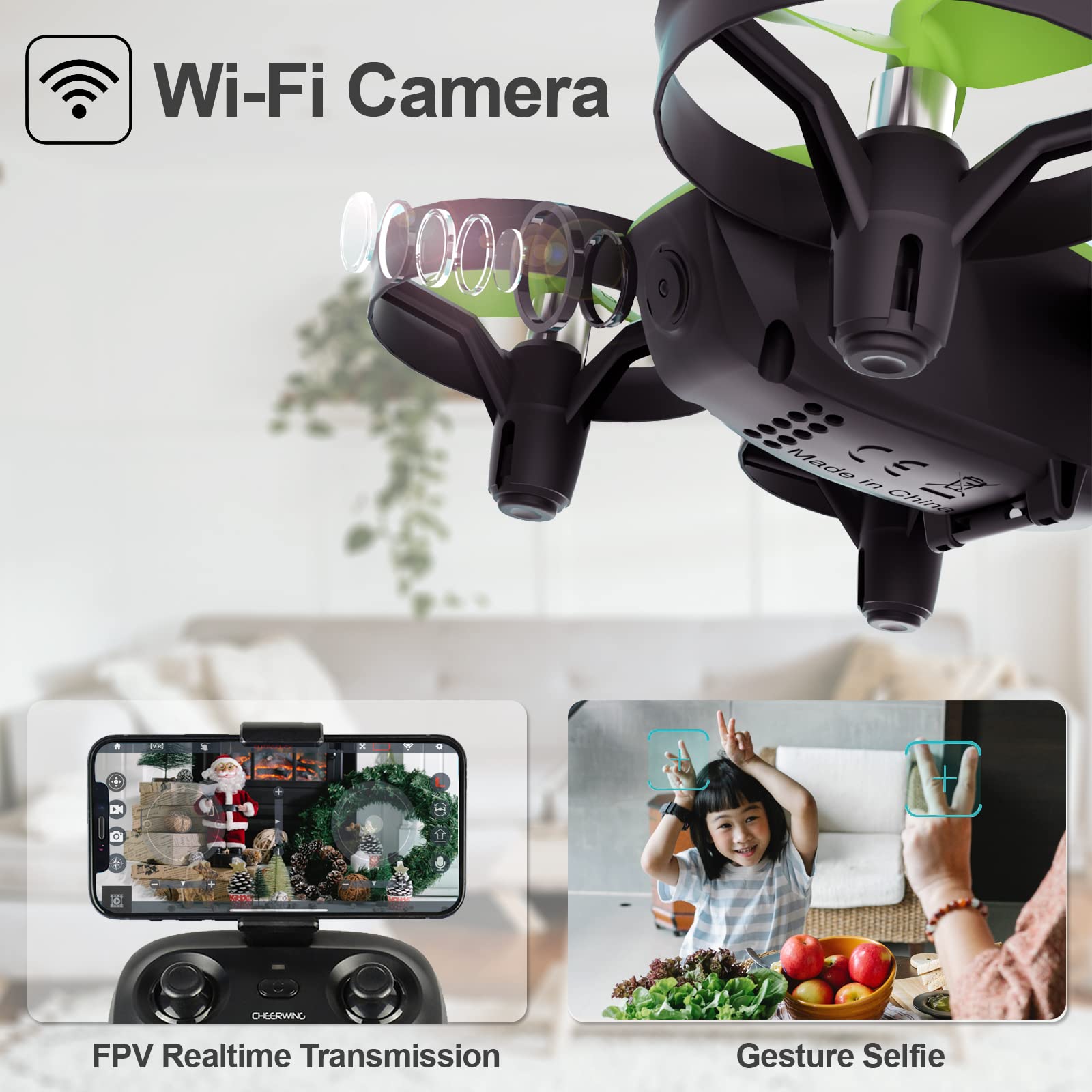 Foto 3 pulgar | Mini Dron Cheerwing Cw10 Wifi Fpv Con Cámara Para Niños De 18 Minutos De Vuelo - Venta Internacional.