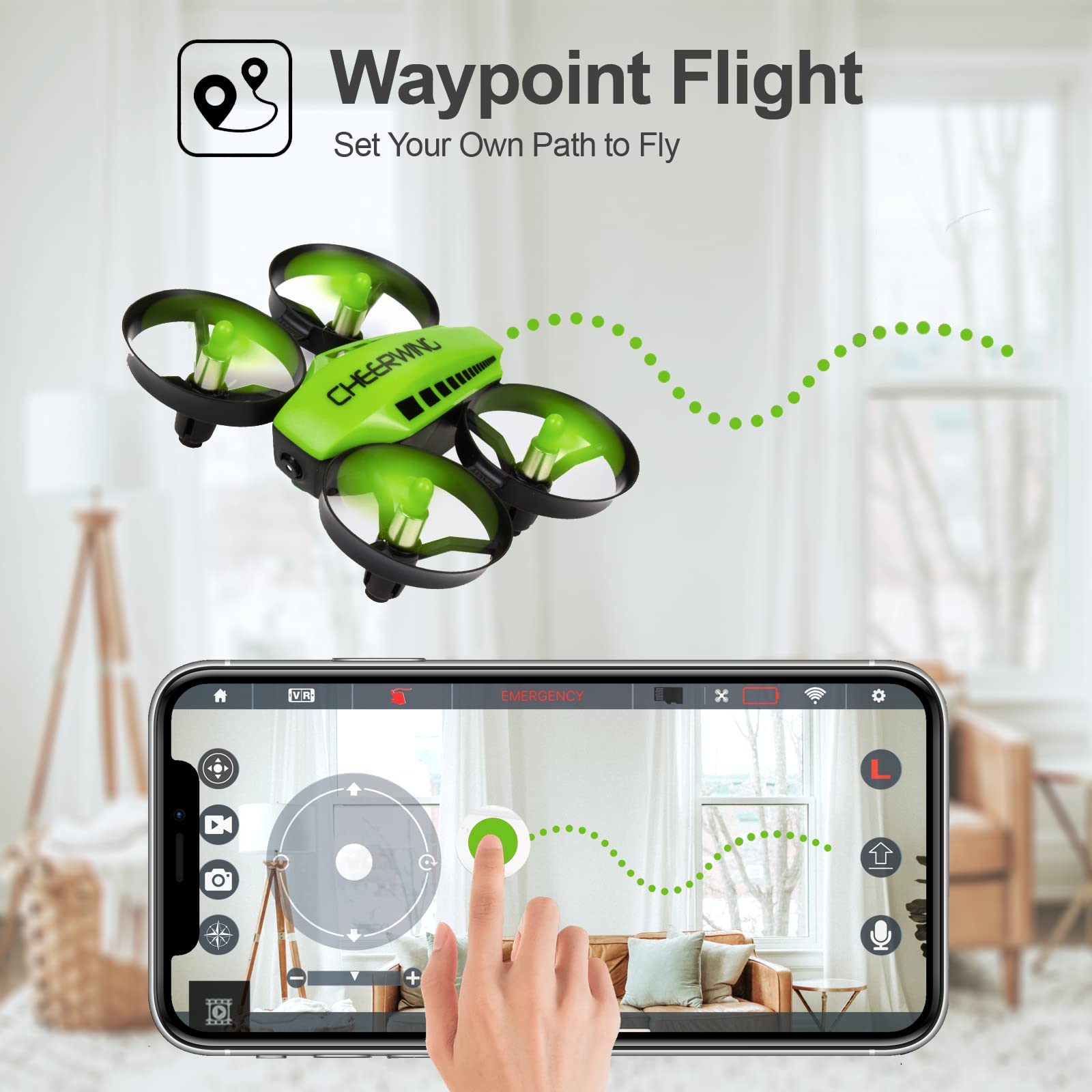 Foto 6 pulgar | Mini Dron Cheerwing Cw10 Wifi Fpv Con Cámara Para Niños De 18 Minutos De Vuelo - Venta Internacional.