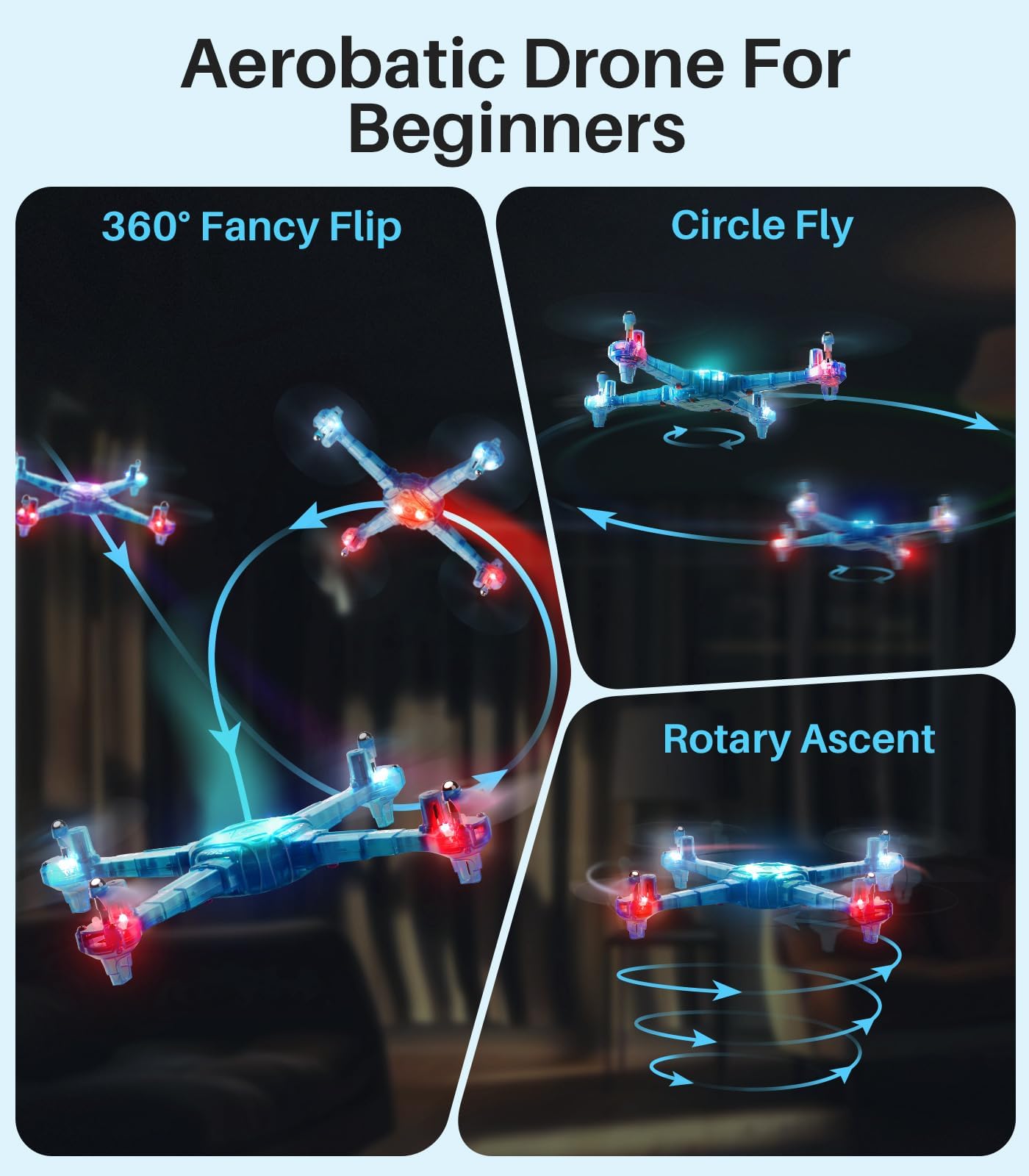 Foto 3 | Drone Syma Mini Para Niños De 8 A 12 Años Altitude Hold, Luz De 7 Colores - Venta Internacional.