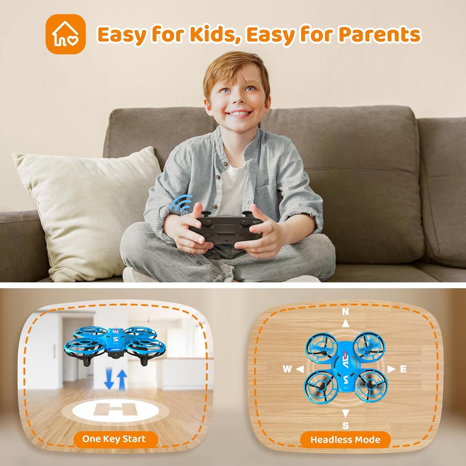 Foto 7 pulgar | Drone Attop W12 Con Cámara 1080p Hd Fpv Para Niños De 8 A 12 Años - Venta Internacional.