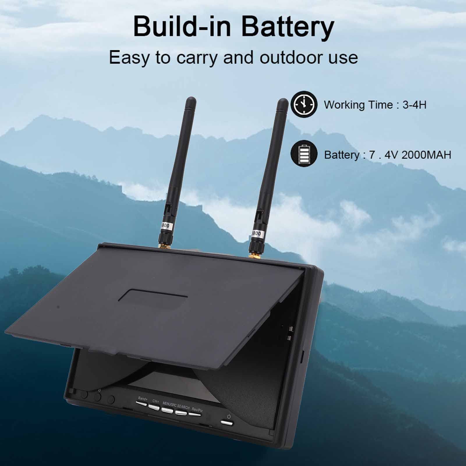 Foto 7 | Monitor Fpv Zerone Lcd De 7 Pulgadas, 800 X 480, 5,8 Ghz, 40 Canales, Para Dron Fpv - Venta Internacional.
