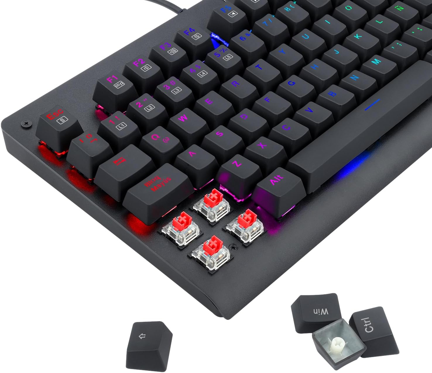 Foto 4 | Redragon Teclado Mecánico Gamer Dark Avenger K568 Rgb Red Switch Tkl Alambrico