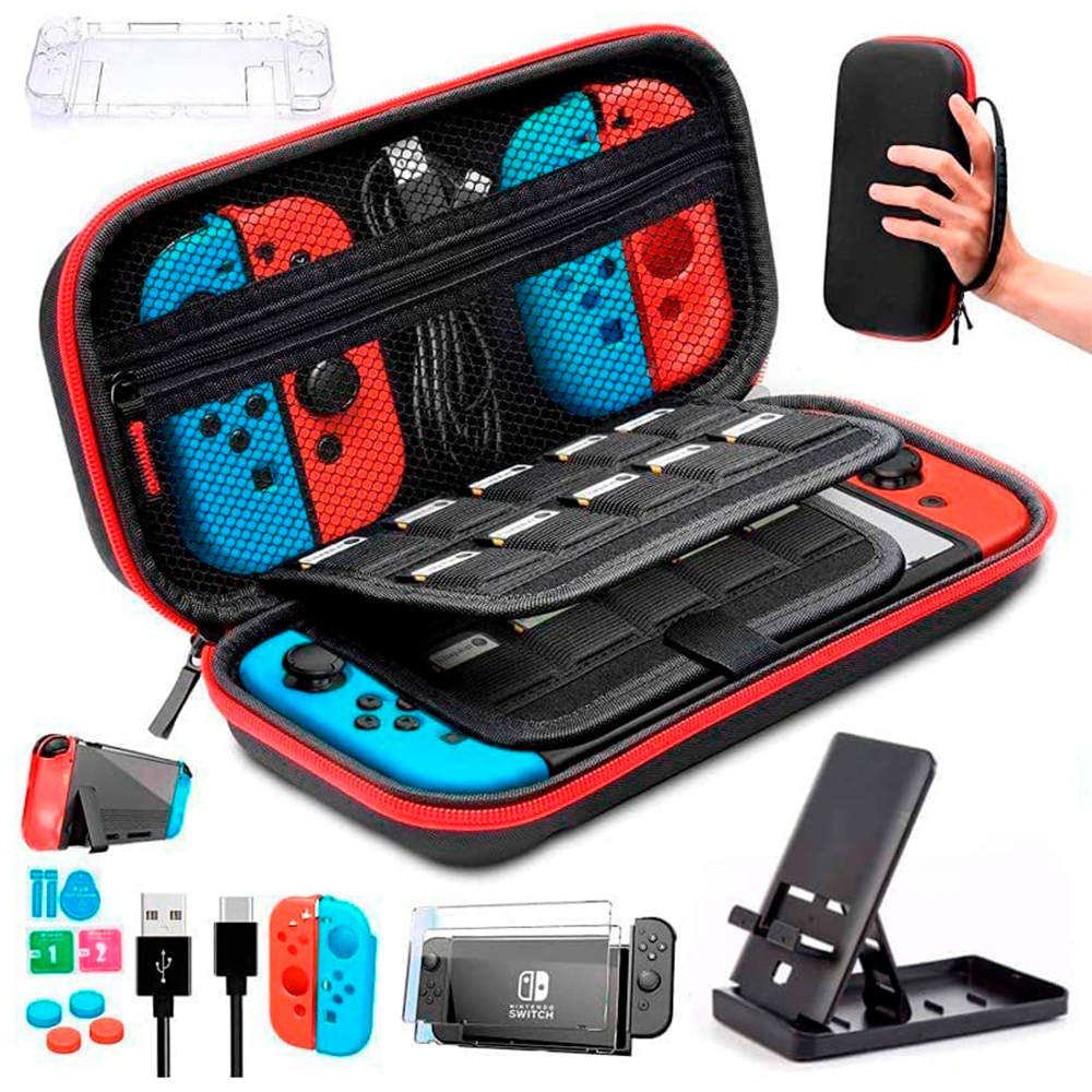 Foto 3 pulgar | Estuche Kit De Accesorios 16 En 1 Brandtrendy color Negro Compatible Con Nintendo Switch Oled