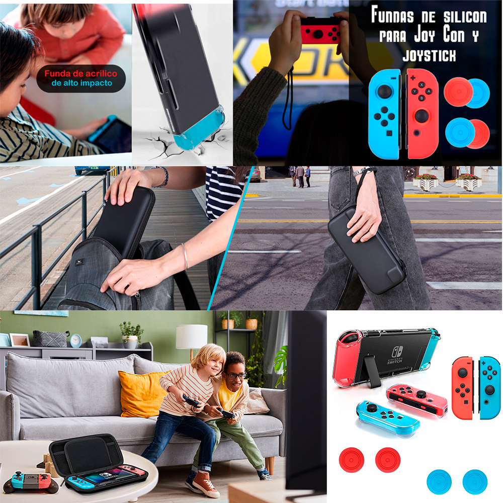 Foto 3 | Estuche Kit De Accesorios 16 En 1 Brandtrendy color Negro Compatible Con Nintendo Switch Oled