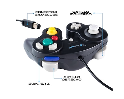 Foto 2 | Control Alámbrico Compatible Con Nintendo Gamecube color Negro