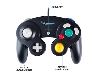 Foto 3 | Control Alámbrico Compatible Con Nintendo Gamecube color Negro