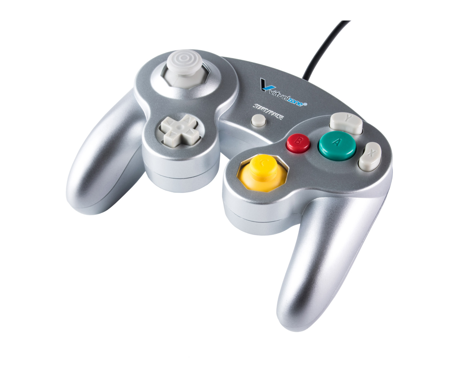 Control Alámbrico Compatible Con Nintendo Gamecube color Gris