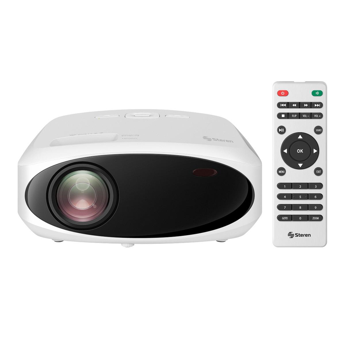 Foto 2 pulgar | Proyector Multimedia Steren PRO-400 color Blanco Full HD Portátil de 9,000 Lúmenes