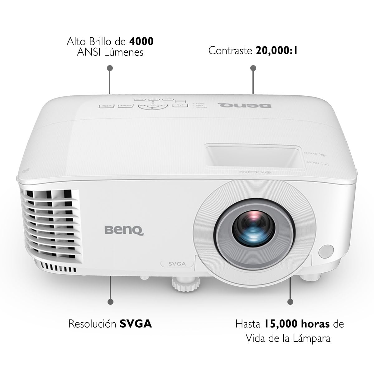 Foto 3 pulgar | Proyector Benq Svga Ms560 De 4000 Lúmenes Con Doble Hdmi Vga - Venta Internacional.