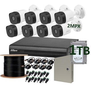 Foto 1 | Kit 8 Cámaras de Seguridad Bullet Dahua 2mpx 1000gb color Blanco