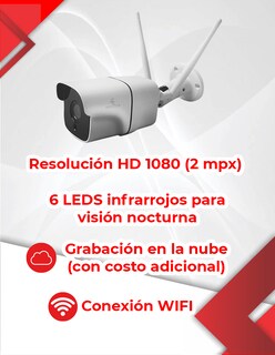 Foto 2 | Cámara Secucore con Wifi Grabación en Micro Sd y Nube 1080p