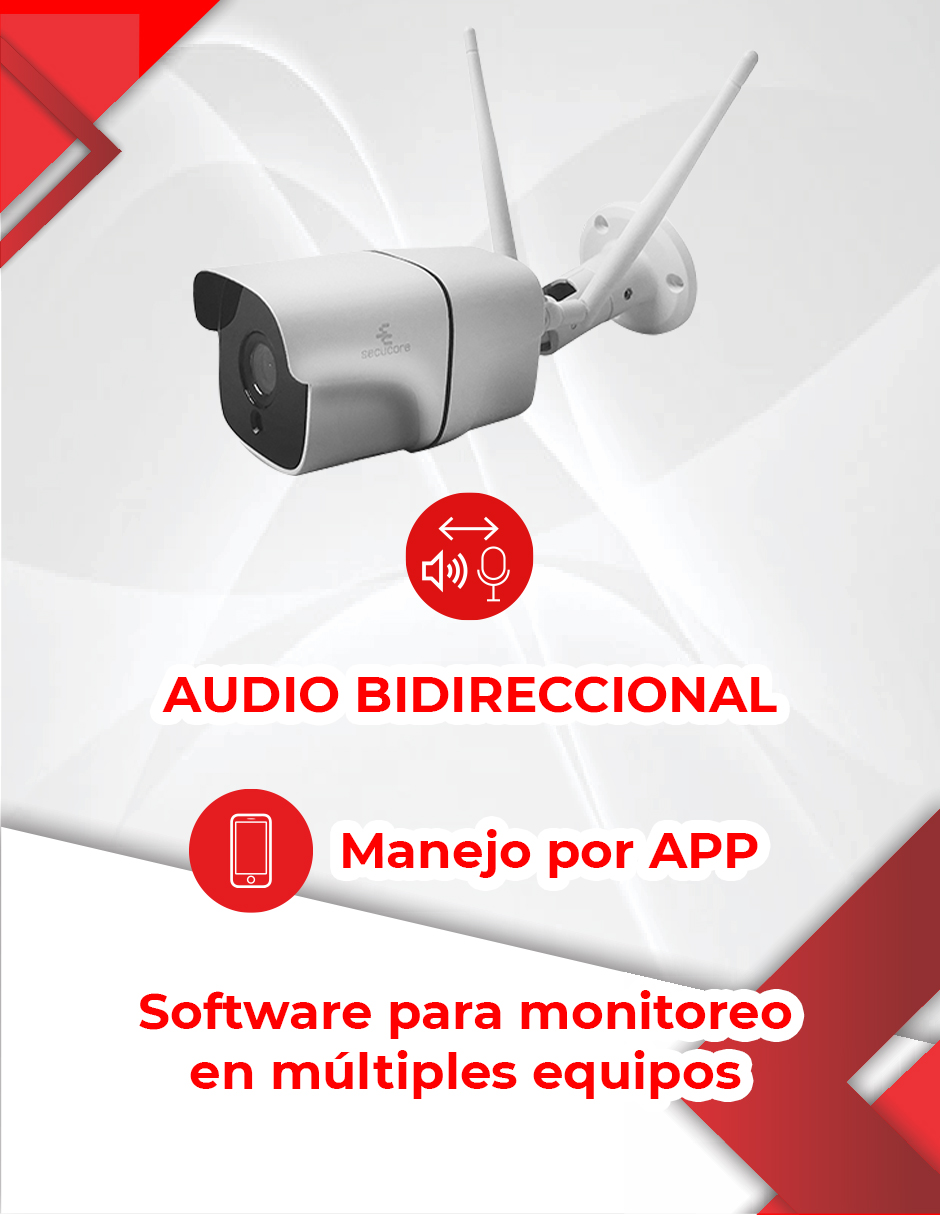 Foto 4 pulgar | Cámara Secucore con Wifi Grabación en Micro Sd y Nube 1080p