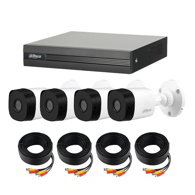 Foto 2 pulgar | Kit de 4 Cámaras de Seguridad DAHUA 1080p HD DVR 8 Canales Bala color Blanco