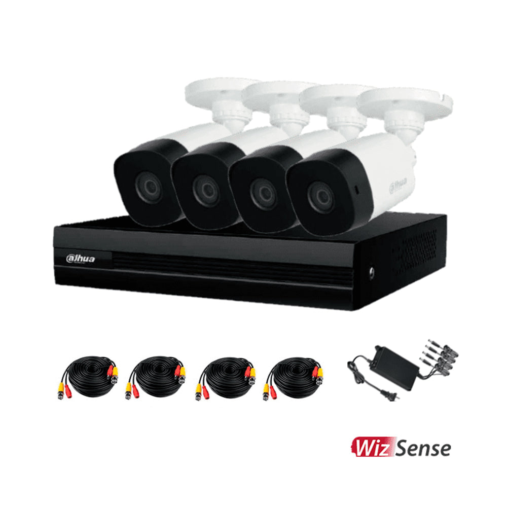 Foto 3 pulgar | Kit de 4 Cámaras de Seguridad DAHUA 1080p HD DVR 8 Canales Bala color Blanco