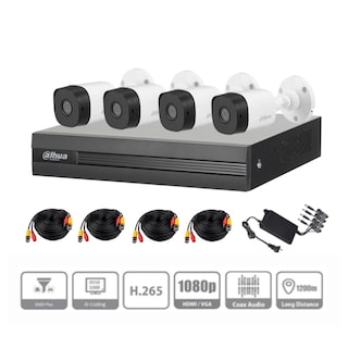Foto 2 | Kit de 4 Cámaras de Seguridad DAHUA 1080p HD Bala color Blanco