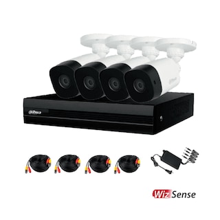 Foto 2 | Kit de 4 Cámaras de seguridad DAHUA 1080p HD DVR 8 canales Bala color Blanco + Disco Duro 1TB