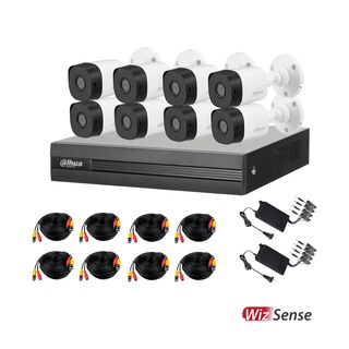 Foto 2 | Kit de 8 Cámaras de seguridad DAHUA 1080p HD DVR Bala Metalicas color Blanco
