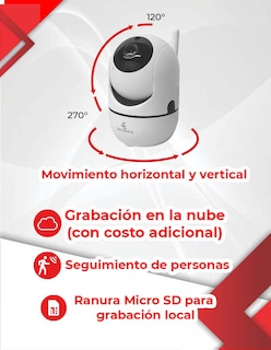Foto 2 | Cámara de Vigilancia Secucore color Blanco