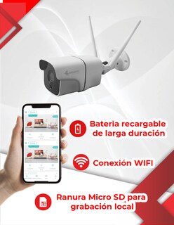 Foto 2 | Cámara con Wifi para Exterior Secucore color Blanco