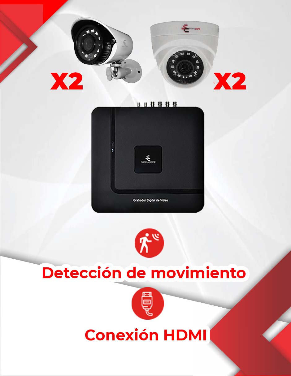 Foto 3 pulgar | Kit Cctv Video Dvr 4 Cámaras Circuito Vigilancia Seguridad