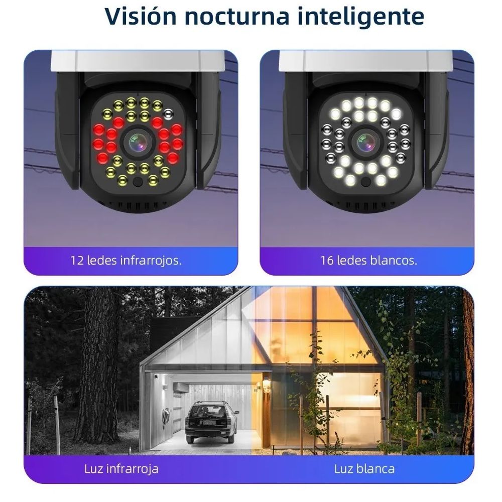 Foto 3 pulgar | Cámara Wifi 3mp Ip Exteriores Inalámbrica Con Visión Nocturna Web53