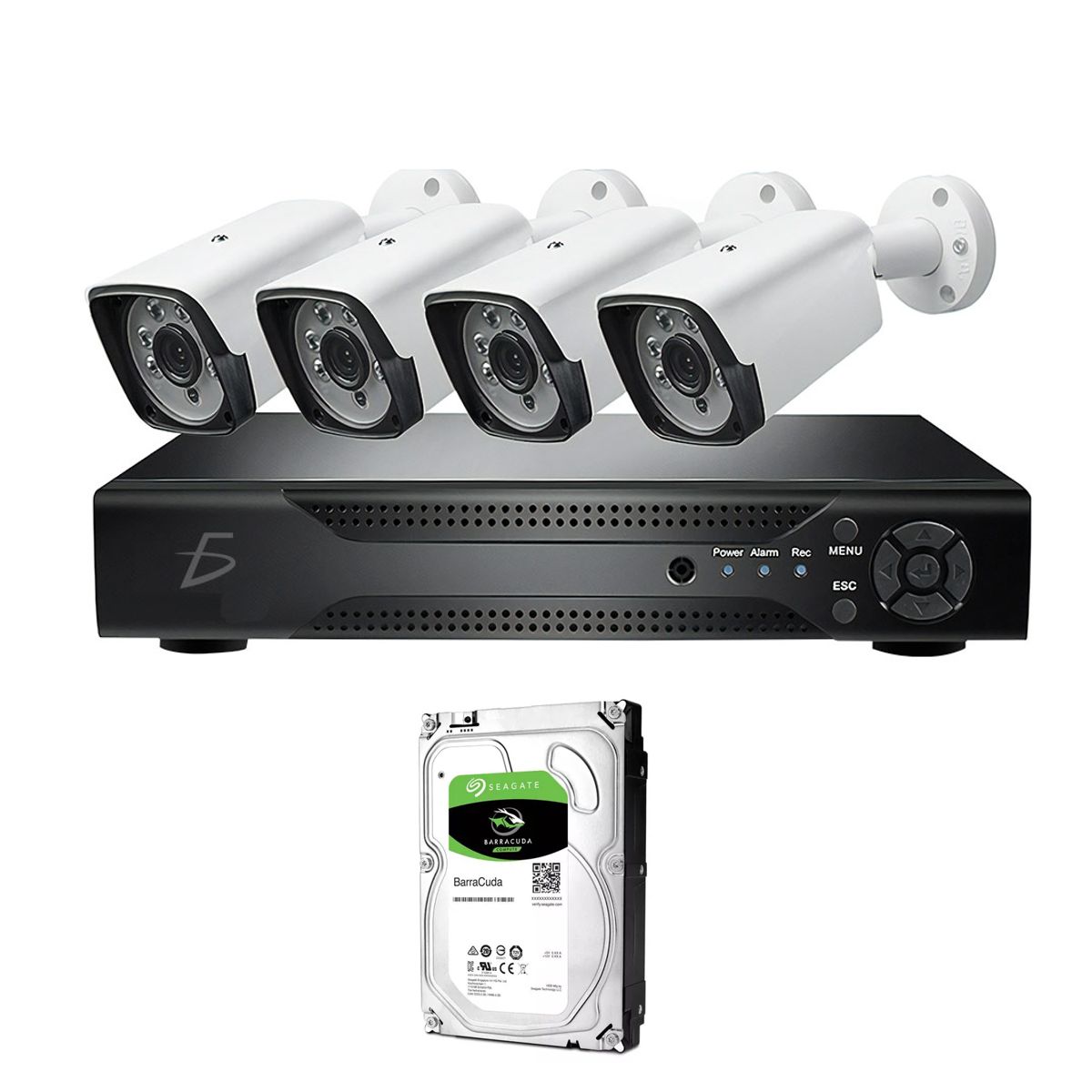 Foto 2 pulgar | Kit de 4 Cámaras de Seguridad Elegate Web474 + DVR + Disco 1 TB para Interior y Exterior