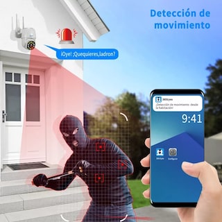 Foto 5 | Cámara de Seguridad Eo Safe Imports Esi-6865 color Blanco Wifi HD 1080P con Alarma