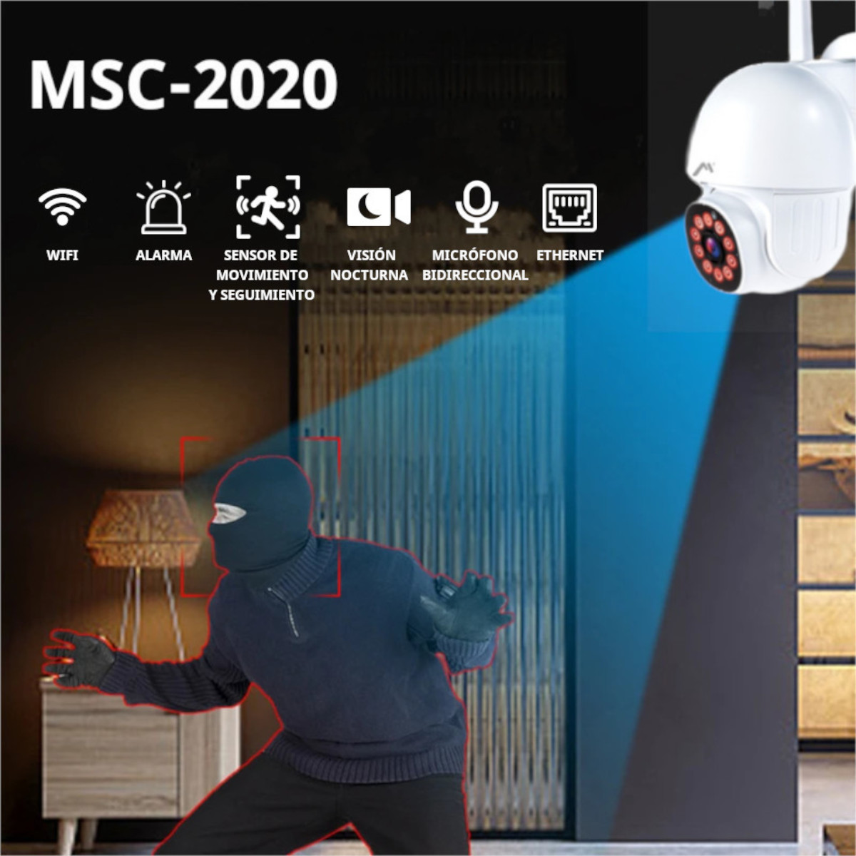 Foto 7 pulgar | Cámaras de Seguridad Mitzu Msc2020 con Wifi 2 Piezas