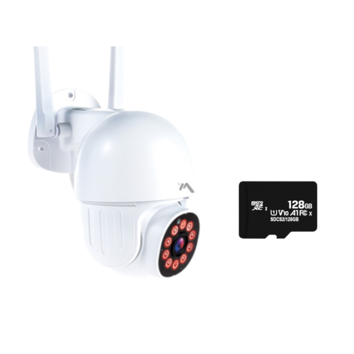 Cámara Seguridad Mitzu Msc-2020 color Blanco Wifi Exterior Robotizada con Memoria 128 GB