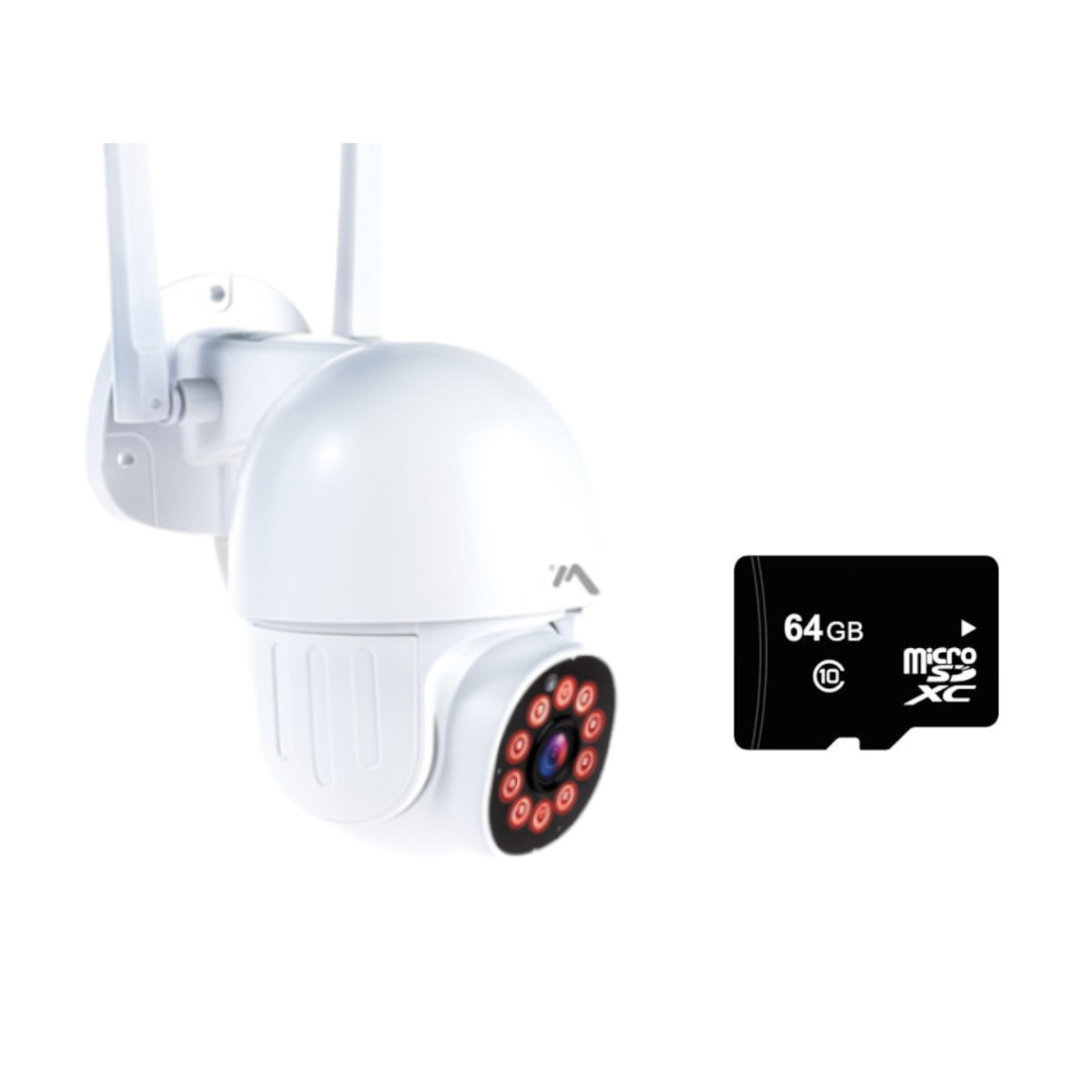 Cámara Seguridad Mitzu Msc-2020 color Blanco Wifi Exterior Robotizada con Memoria 64 GB