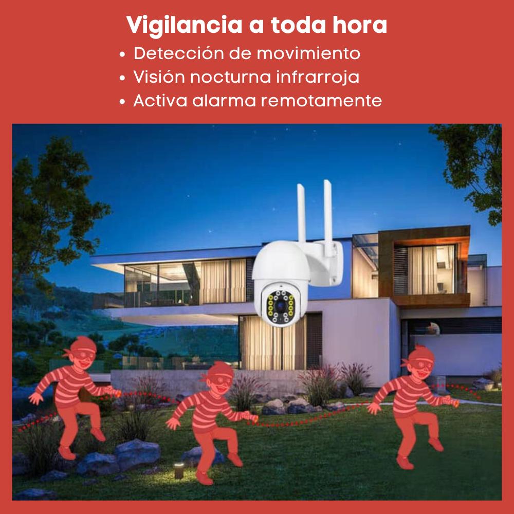 Foto 3 | Cámara Ip de Seguridad Vigilancia Wi-Fi HD Exterior con Alarma App