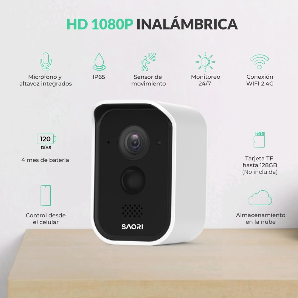 Foto 4 pulgar | Cámara Inalámbrica para Exteriores e Interiores Saori 803rtd Wifi HD - Venta Internacional