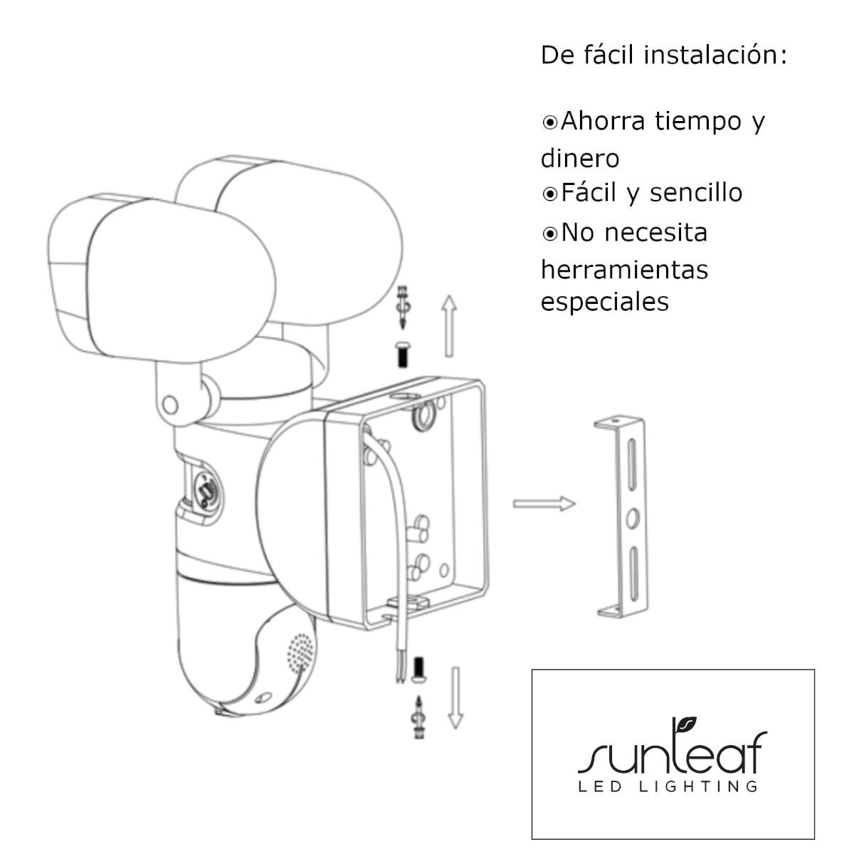 Foto 8 pulgar | Cámara de Seguridad con Lampara Led Wifi Hd Visión Nocturna Sunleaf