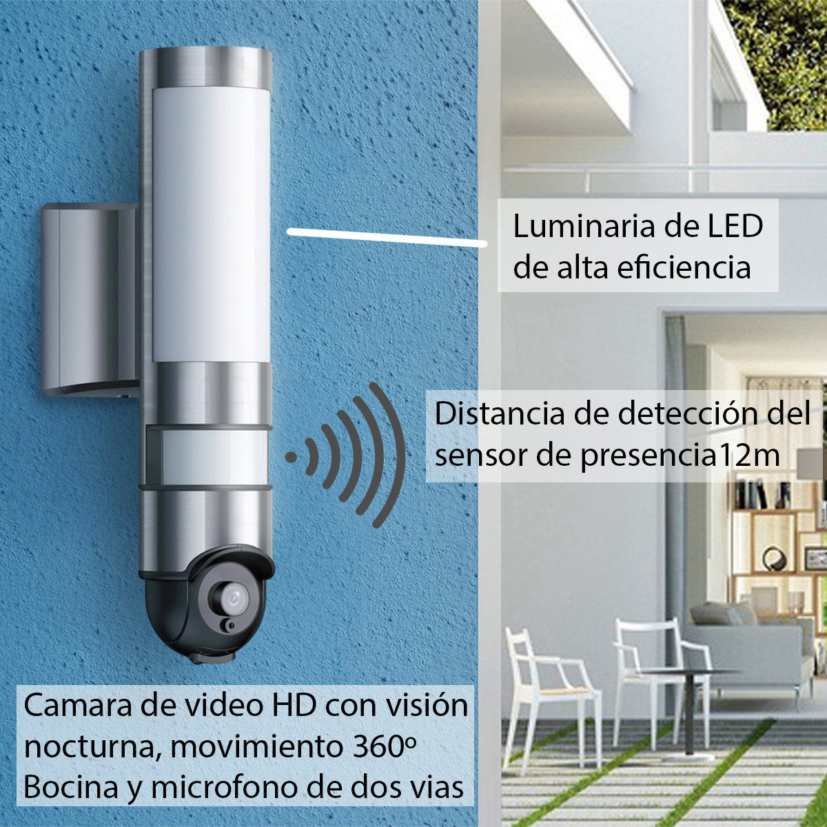 Foto 5 | Cámara de Seguridad Sunleaf con Lámpara de Led Wifi HD y Visión Nocturna