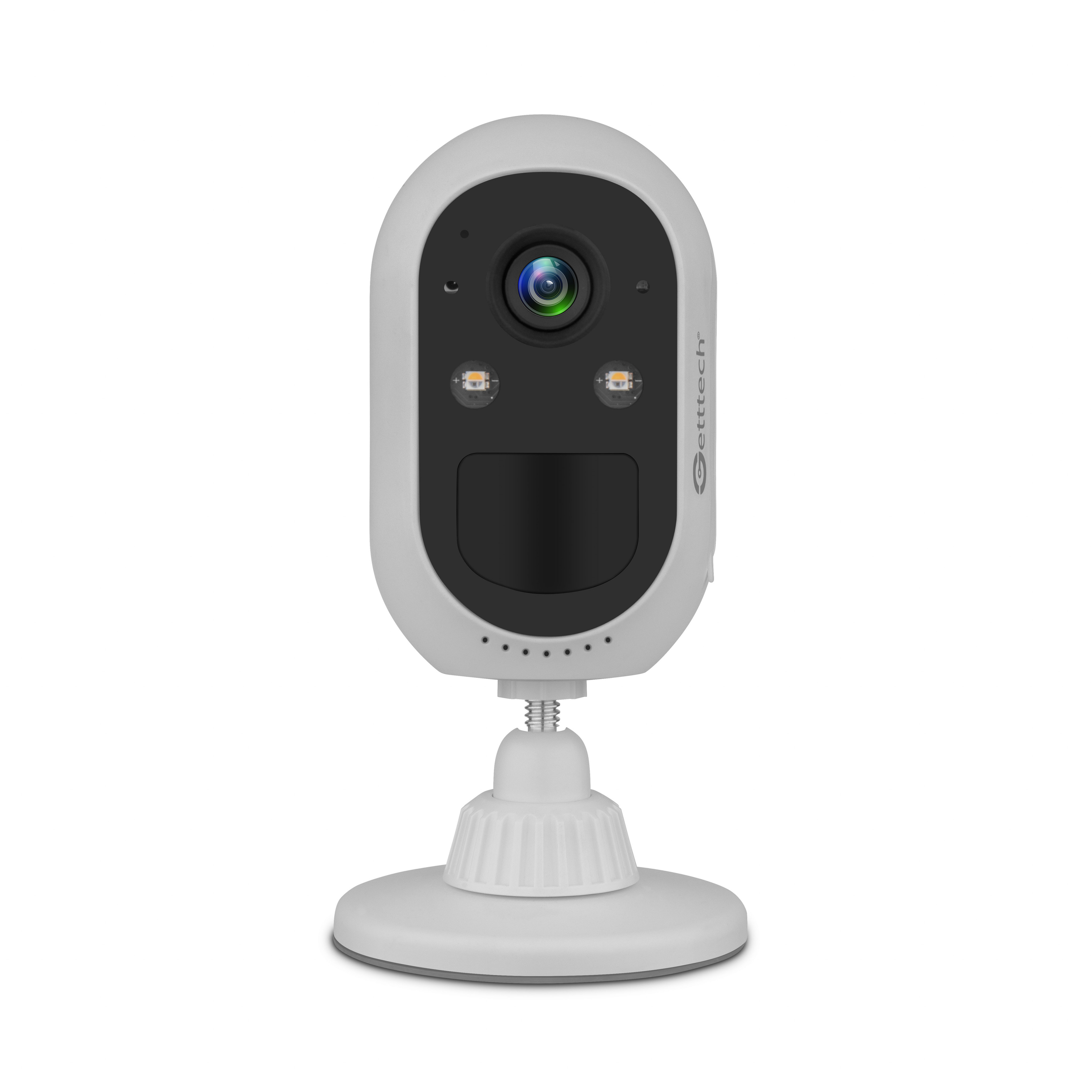 Camara De Seguridad Getttech Gec-wbwl4 Wi-fi 4mp 15 Fps Vision Nocturna Con Sirena Microfono/altavoz Sistema Android Y