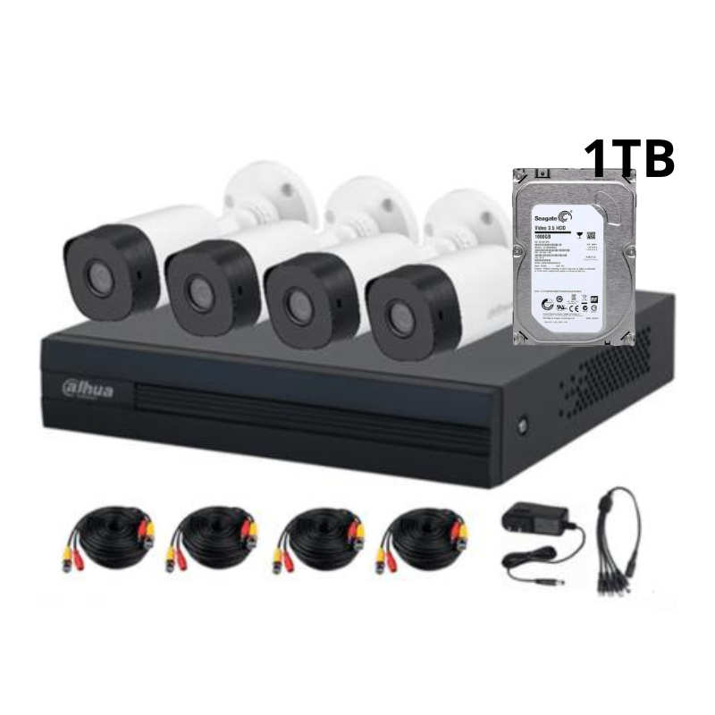 Foto 2 pulgar | Kit 4 Camaras Cctv Dahua 2mp 1080 Video Vigilancia Disco 1tb Dh-4-b1a21n-0360b-1tb