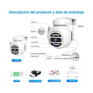 Foto 3 | Cámara De Seguridad 4mp 2.4g/5g Wifi Visión Nocturna Eo Safe Imports Esi-16623 Blanco